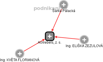 AGIrebels, z. s. - obrázek vizuálního zobrazení vztahů obchodního rejstříku
