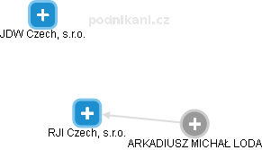 RJI Czech, s.r.o. - obrázek vizuálního zobrazení vztahů obchodního rejstříku