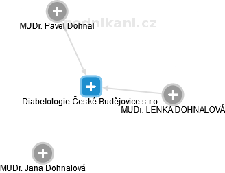 Diabetologie České Budějovice s.r.o. - obrázek vizuálního zobrazení vztahů obchodního rejstříku