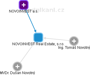 NOVOINVEST Real Estate, s.r.o. - obrázek vizuálního zobrazení vztahů obchodního rejstříku