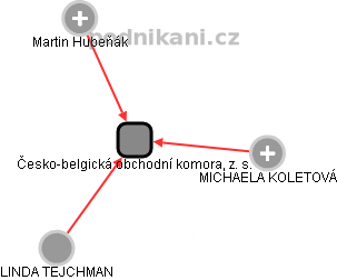 Česko-belgická obchodní komora, z. s. - obrázek vizuálního zobrazení vztahů obchodního rejstříku