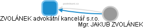 ZVOLÁNEK advokátní kancelář s.r.o. - obrázek vizuálního zobrazení vztahů obchodního rejstříku