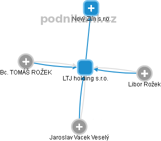 LTJ holding s.r.o. - obrázek vizuálního zobrazení vztahů obchodního rejstříku