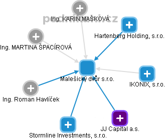 Malešický dvůr s.r.o. - obrázek vizuálního zobrazení vztahů obchodního rejstříku