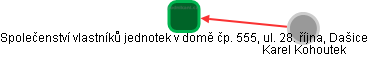 Společenství vlastníků jednotek v domě čp. 555, ul. 28. října, Dašice - obrázek vizuálního zobrazení vztahů obchodního rejstříku