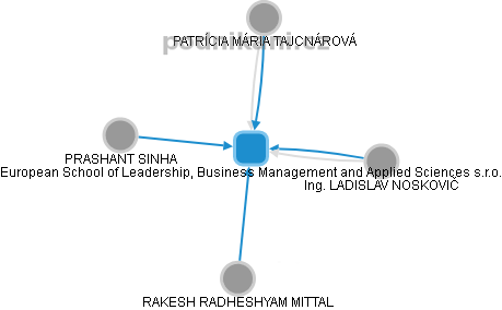European School of Leadership, Business Management and Applied Sciences s.r.o. - obrázek vizuálního zobrazení vztahů obchodního rejstříku