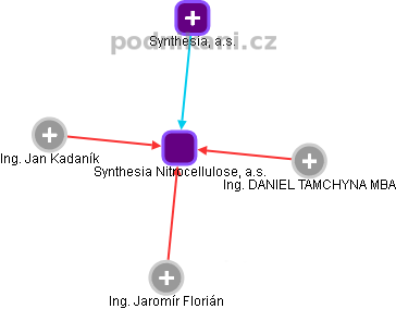 Synthesia Nitrocellulose, a.s. - obrázek vizuálního zobrazení vztahů obchodního rejstříku