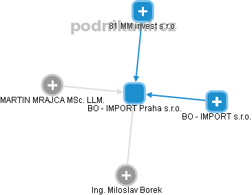 BO - IMPORT Praha s.r.o. - obrázek vizuálního zobrazení vztahů obchodního rejstříku