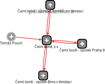 Černí koně, z.s. - obrázek vizuálního zobrazení vztahů obchodního rejstříku