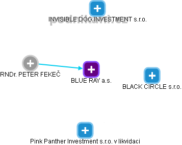 BLUE RAY a.s. - obrázek vizuálního zobrazení vztahů obchodního rejstříku