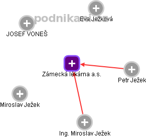 Zámecká lékárna a.s. - obrázek vizuálního zobrazení vztahů obchodního rejstříku