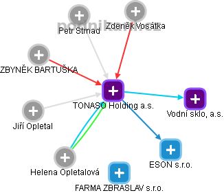 TONASO Holding a.s. - obrázek vizuálního zobrazení vztahů obchodního rejstříku