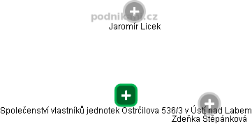 Společenství vlastníků jednotek Ostrčilova 536/3 v Ústí nad Labem - obrázek vizuálního zobrazení vztahů obchodního rejstříku