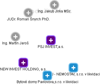 PSJ INVEST,a.s. - obrázek vizuálního zobrazení vztahů obchodního rejstříku
