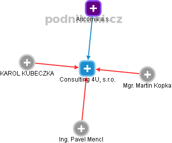 Consulting 4U, s.r.o. - obrázek vizuálního zobrazení vztahů obchodního rejstříku