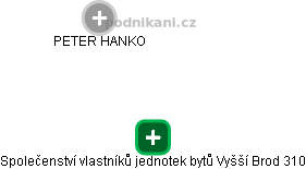 Společenství vlastníků jednotek bytů Vyšší Brod 310 - obrázek vizuálního zobrazení vztahů obchodního rejstříku