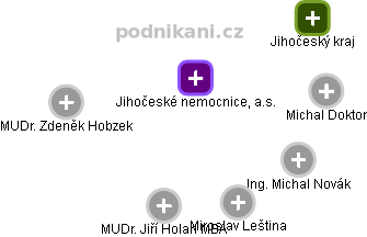 Jihočeské nemocnice, a.s. - obrázek vizuálního zobrazení vztahů obchodního rejstříku