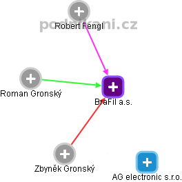 BraFil a.s. - obrázek vizuálního zobrazení vztahů obchodního rejstříku