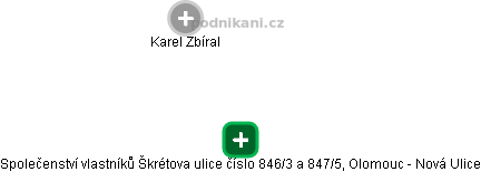 Společenství vlastníků Škrétova ulice číslo 846/3 a 847/5, Olomouc - Nová Ulice - obrázek vizuálního zobrazení vztahů obchodního rejstříku