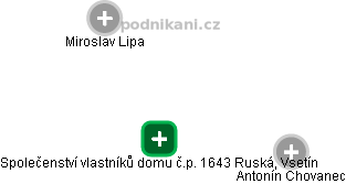 Společenství vlastníků domu č.p. 1643 Ruská, Vsetín - obrázek vizuálního zobrazení vztahů obchodního rejstříku