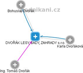 DVOŘÁK LESY, SADY, ZAHRADY s.r.o. - obrázek vizuálního zobrazení vztahů obchodního rejstříku