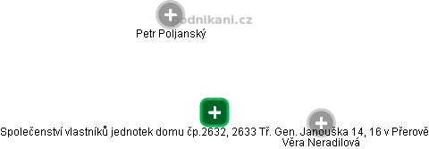 Společenství vlastníků jednotek domu čp.2632, 2633 Tř. Gen. Janouška 14, 16 v Přerově - obrázek vizuálního zobrazení vztahů obchodního rejstříku