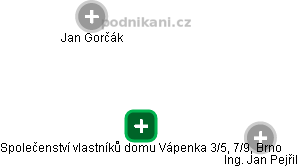 Společenství vlastníků domu Vápenka 3/5, 7/9, Brno - obrázek vizuálního zobrazení vztahů obchodního rejstříku