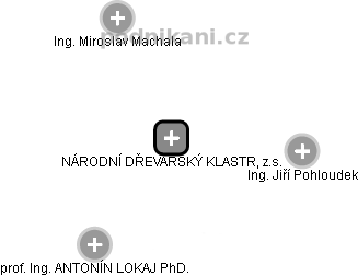 NÁRODNÍ DŘEVAŘSKÝ KLASTR, z.s. - obrázek vizuálního zobrazení vztahů obchodního rejstříku