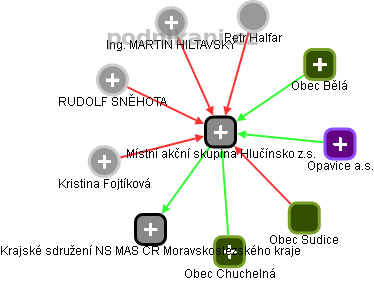 Místní akční skupina Hlučínsko z.s. - obrázek vizuálního zobrazení vztahů obchodního rejstříku