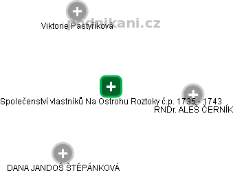 Společenství vlastníků Na Ostrohu Roztoky č.p. 1735 - 1743 - obrázek vizuálního zobrazení vztahů obchodního rejstříku