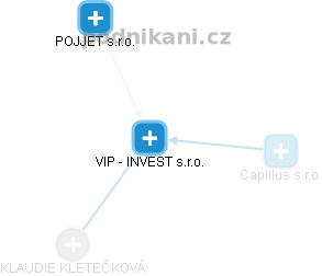 VIP - INVEST s.r.o. - obrázek vizuálního zobrazení vztahů obchodního rejstříku