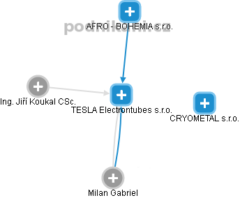 TESLA Electrontubes s.r.o. - obrázek vizuálního zobrazení vztahů obchodního rejstříku