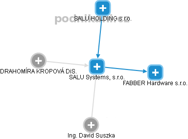 SALU Systems, s.r.o. - obrázek vizuálního zobrazení vztahů obchodního rejstříku