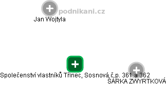 Společenství vlastníků Třinec, Sosnová č.p. 361 a 362 - obrázek vizuálního zobrazení vztahů obchodního rejstříku