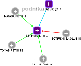 NH Hospital a.s. - obrázek vizuálního zobrazení vztahů obchodního rejstříku