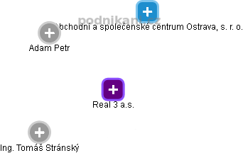 Real 3 a.s. - obrázek vizuálního zobrazení vztahů obchodního rejstříku