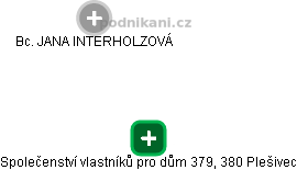 Společenství vlastníků pro dům 379, 380 Plešivec - obrázek vizuálního zobrazení vztahů obchodního rejstříku