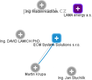 ECM System Solutions s.r.o. - obrázek vizuálního zobrazení vztahů obchodního rejstříku