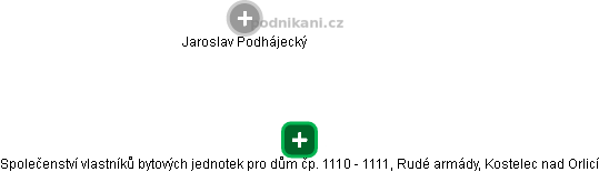 Společenství vlastníků bytových jednotek pro dům čp. 1110 - 1111, Rudé armády, Kostelec nad Orlicí - obrázek vizuálního zobrazení vztahů obchodního rejstříku