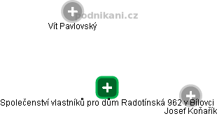 Společenství vlastníků pro dům Radotínská 962 v Bílovci - obrázek vizuálního zobrazení vztahů obchodního rejstříku