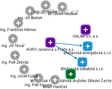 AGRO Jesenice u Prahy a.s. - obrázek vizuálního zobrazení vztahů obchodního rejstříku