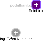 Belet a.s. - obrázek vizuálního zobrazení vztahů obchodního rejstříku