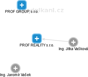 PROF REALITY s.r.o. - obrázek vizuálního zobrazení vztahů obchodního rejstříku