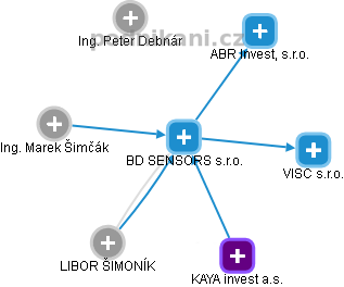 BD SENSORS s.r.o. - obrázek vizuálního zobrazení vztahů obchodního rejstříku