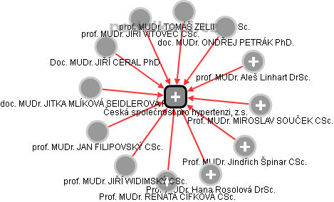 Česká společnost pro hypertenzi, z.s. - obrázek vizuálního zobrazení vztahů obchodního rejstříku