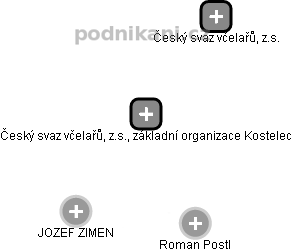 Český svaz včelařů, z.s., základní organizace Kostelec - obrázek vizuálního zobrazení vztahů obchodního rejstříku