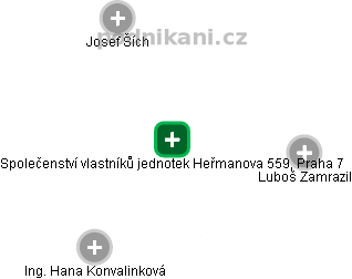 Společenství vlastníků jednotek Heřmanova 559, Praha 7 - obrázek vizuálního zobrazení vztahů obchodního rejstříku